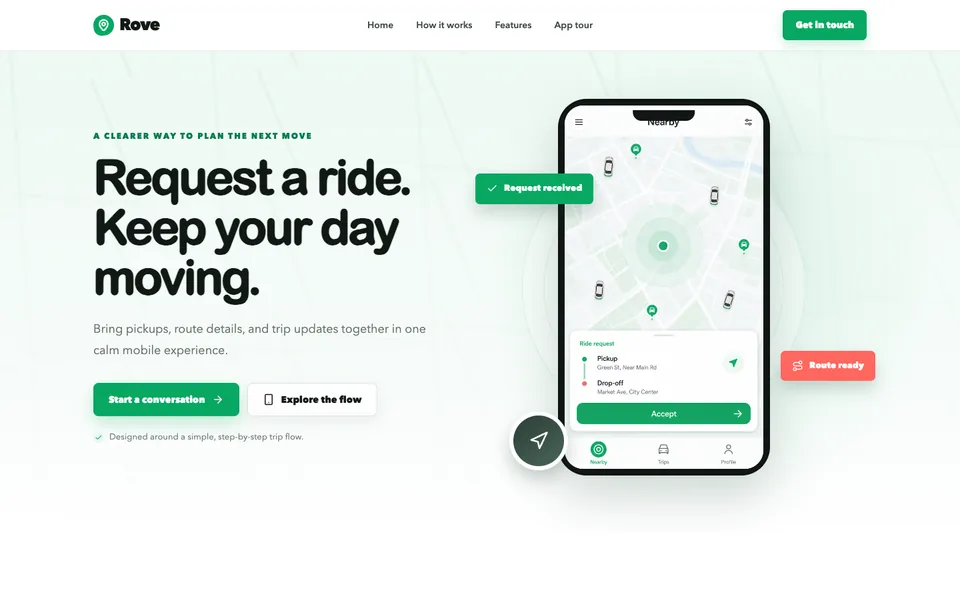 App landing-page preview used for two funnel variants