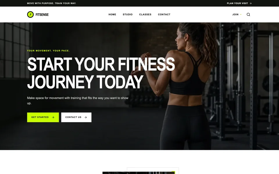 Fitness membership funnel landing-page example